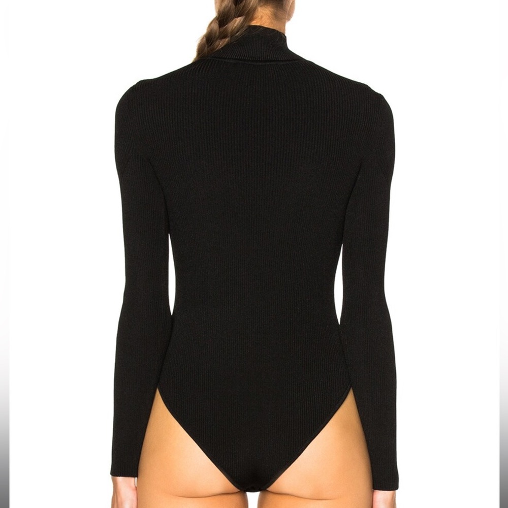 Cushnie Et Ochs Black Ribbed Turtleneck Bodysuit - Picture 2 of 2